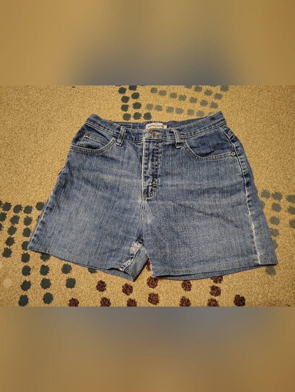 Riders by Lee Relaxed Fit Distressed Blue Jean Denim Shorts Size 6 High Waist